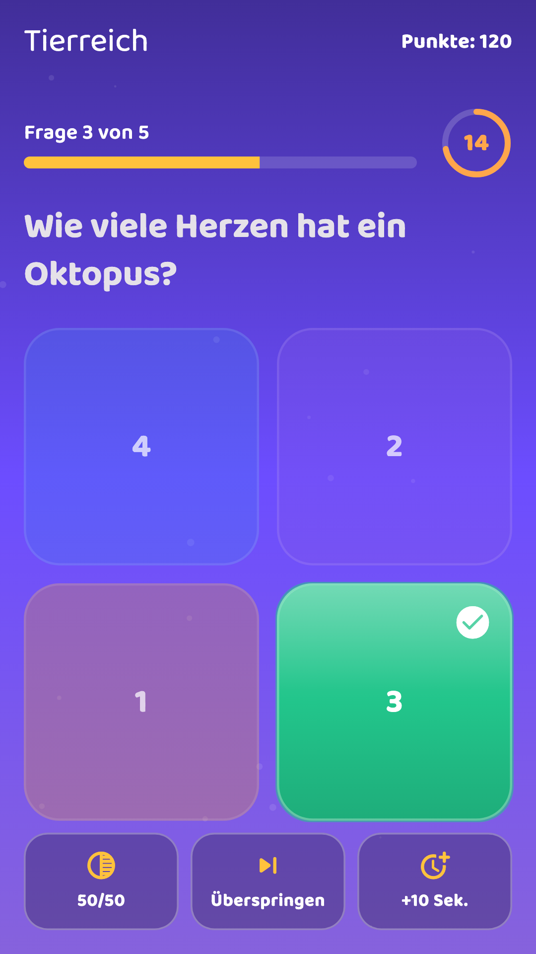 Sofortiges Feedback in jeder Runde