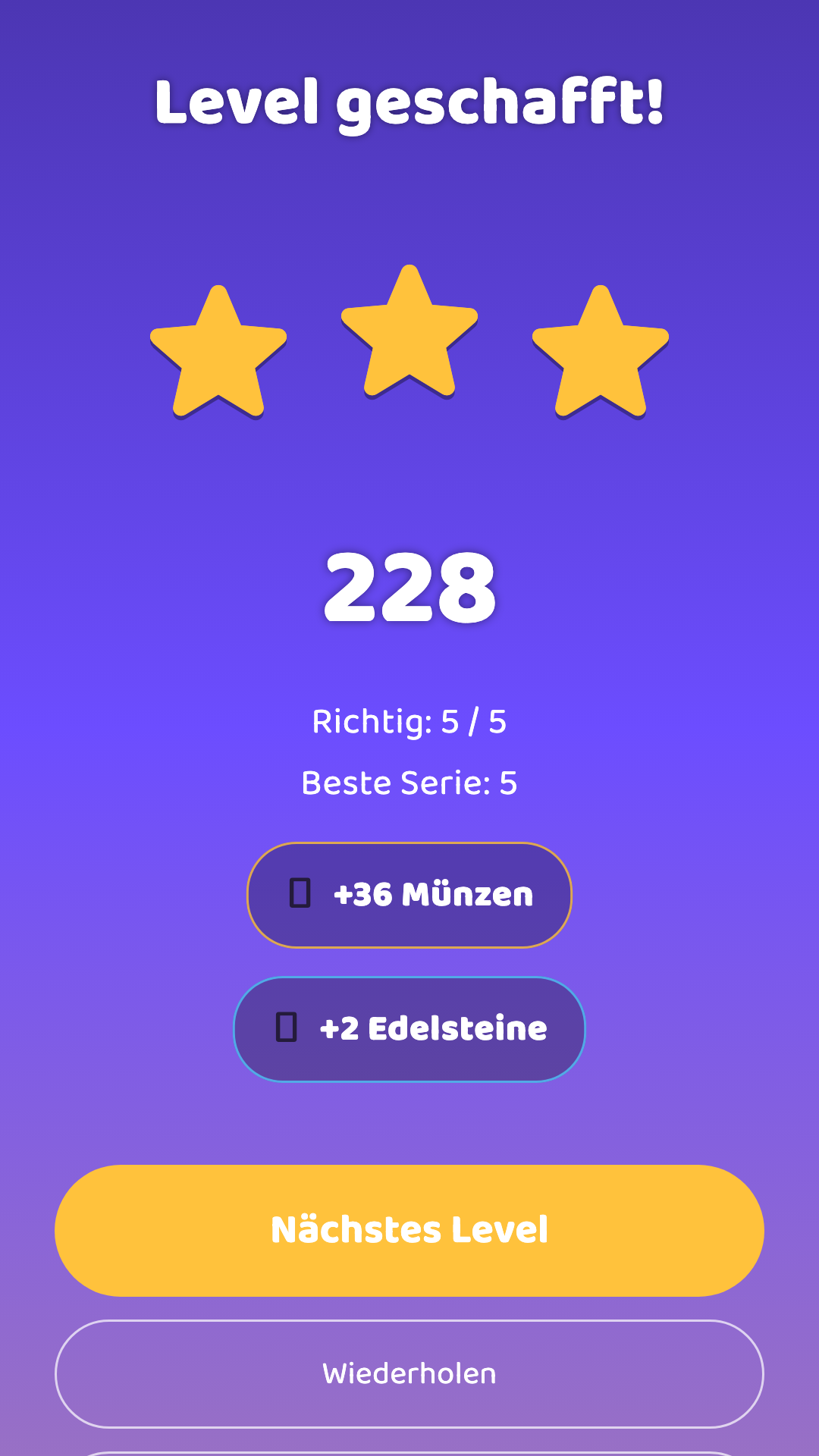 Sterne sammeln, Boss besiegen